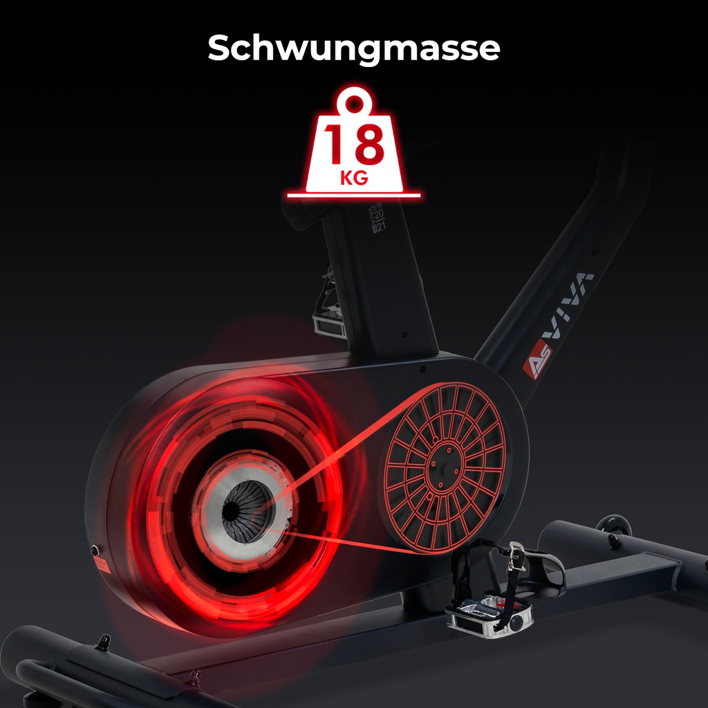 18 kg Schwungmasse für gleichmäßigen Rundlauf