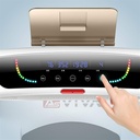 LED-Display des AsVIVA Walking Pad Laufbands T211 mit Anzeige von Geschwindigkeit und Trainingsdaten