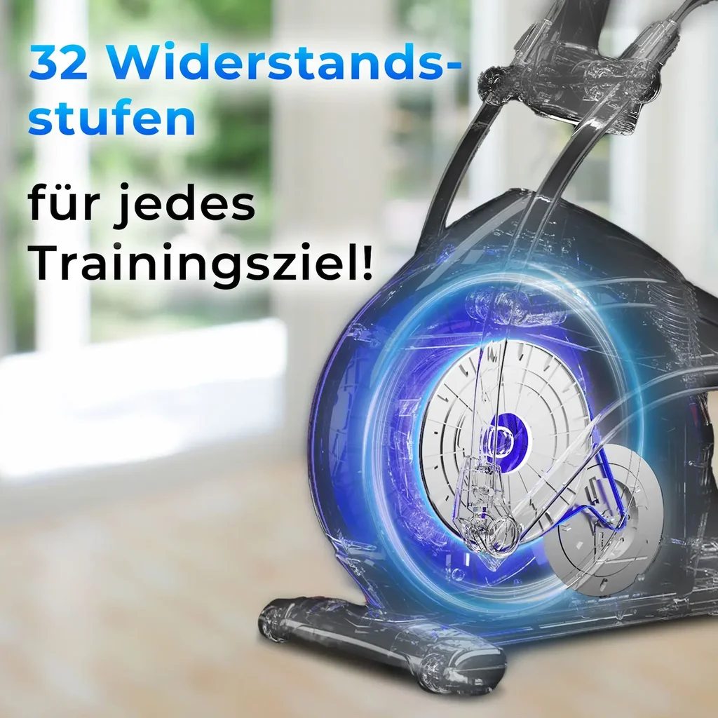 Elektronisch einstellbare Widerstandsstufen des AsVIVA Crosstrainers E50 Pro für individuelles Training