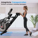 Integrierte Transportrollen des AsVIVA Crosstrainers E50 Pro für einfaches Bewegen im Raum