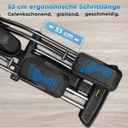 Ergonomische Schrittlänge des AsVIVA Crosstrainers E50 Pro für ein komfortables und natürliches Lauferlebnis