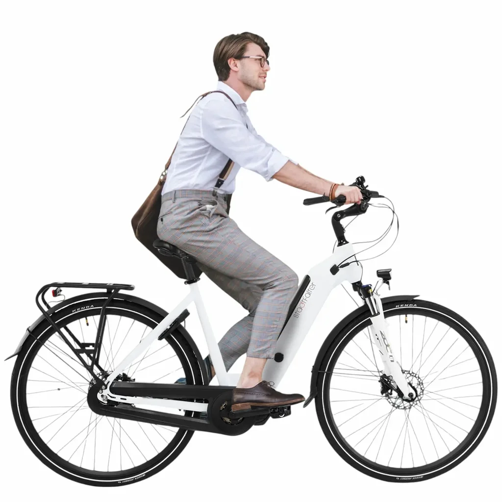 City E-Bike Stadtfalter B14 – 28 Zoll – Weiß - Produktansicht